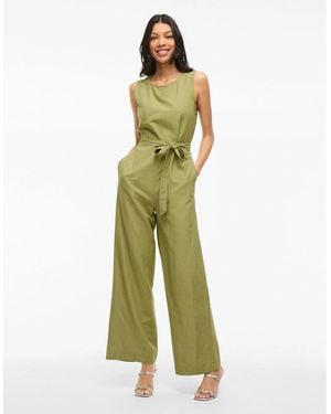 Vila Prisilla O-Neck Sleeveless Jumpsuit Sage - Green