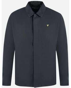 Lyle & Scott Lyle & Scott Washed Drill Overshirt Jacket - Blue