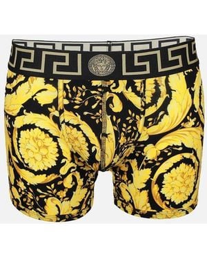 Versace Barocco Print, Greca Boxer Briefs - Yellow