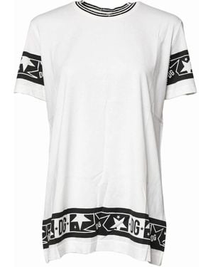 Dolce & Gabbana Cotton Crew Neck T-Shirt With Print - White