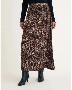Nobody's Child Leopard Print Maxi Skirt - Brown