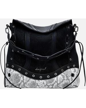 Desigual Handbag With Shoulder Strap And Zip Closure - Black
