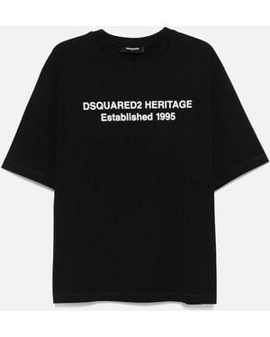 DSquared² Heritage Logo Loose Fit T Shirt - Black