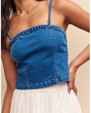 Nobody's Child Brompton Denim Bandeau Top - Blue