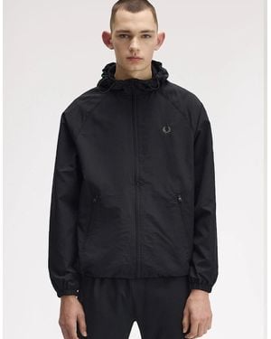 Fred Perry Hooded Shell Jacket - Blue