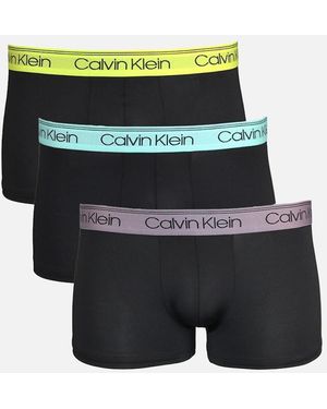 Calvin Klein 3-Pack Low-Rise Microfiber Stretch Boxer Trunks - Black