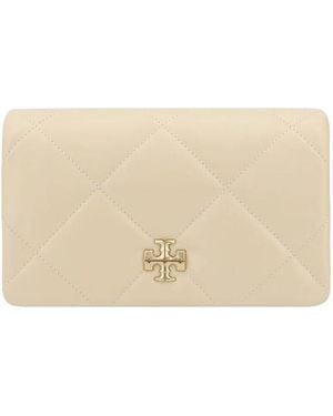 Tory Burch Quilted Leather Shoulder Wallet With Chain Strap - Black