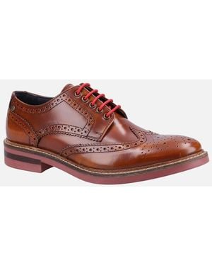 Base London London Model Woburn Hi-Shine Brogue Shoe - Red