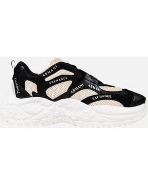 ARMANI EXCHANGE Lace-Up Rubber Sole Trainers - Black