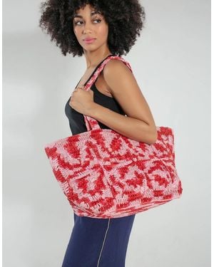 Nooki Design Glasto Crochet Tote - Red
