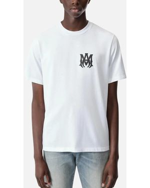 Amiri T Shirts Ma Core Logo Regular Fit Crew Neck Summer Cotton Top Tee - White