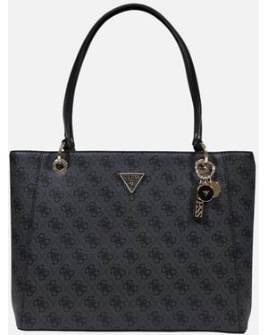 Guess Print Handbag With Zip Fastening - Black