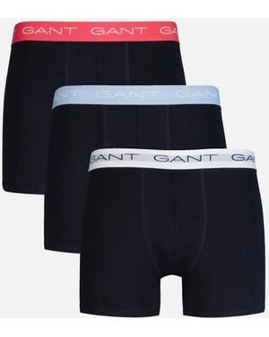 GANT 3-Pack Classic Logo Boxer Briefs, W/ Coral - Blue