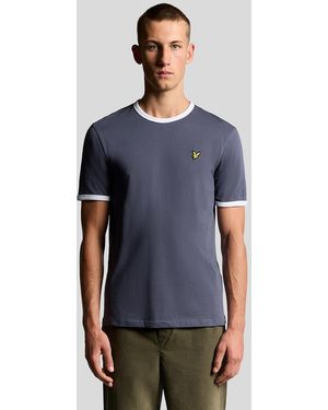 Lyle & Scott Ringer Cotton Crew Neck T-Shirt - Blue