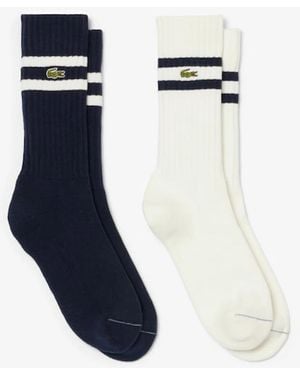 Lacoste Ribbed Cotton Socks - Blue