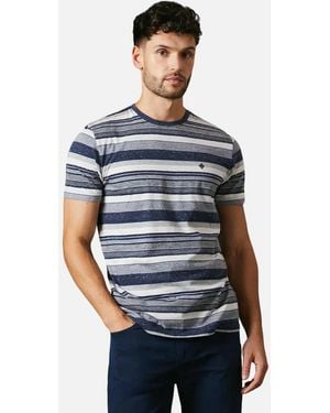 MAINE Denver Striped T-Shirt - Blue