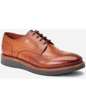 Base London London Joe Leather Burnt Tan Brogues Shoes - Brown