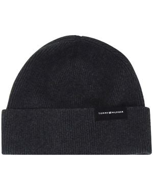 Tommy Hilfiger Charcoal Beanie Hat - Blue