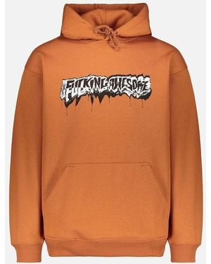 Fucking Awesome Fa Dill Cut Up Logo Hoodie - Orange