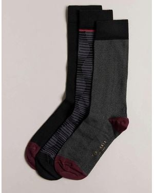 Ted Baker 3 Pack Of Hoptiot Socks - Black