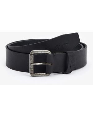 Barbour Glen Leather Belt - Black