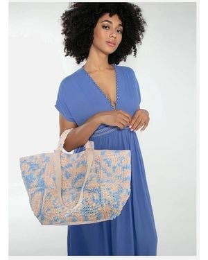 Nooki Design Glasto Crochet Tote Mix - Blue