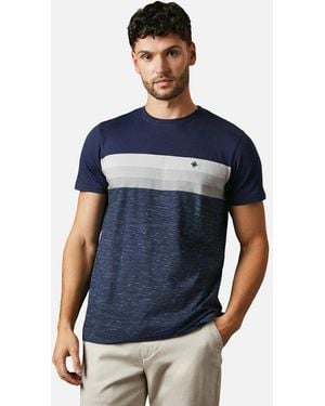 MAINE Detroit Stripe T-Shirt - Blue