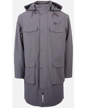 Fred Perry Gunmetal Bonded Parka Jacket - Grey