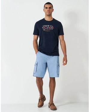 Crew Formby Stretch Cargo Shorts Dusk - Blue