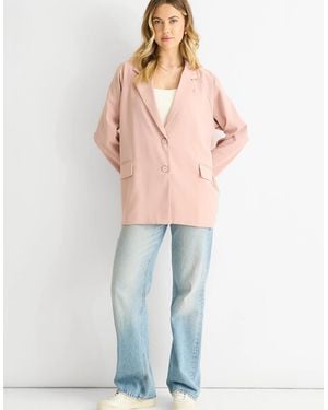Gini London Blush Oversized Tailored Blazer - Blue