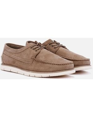 Ben Sherman Soho Suede Stone Lace-Up Shoes - Brown