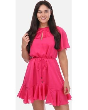 Ted Baker Elsieee Fluted Hem Mini Dress - Pink