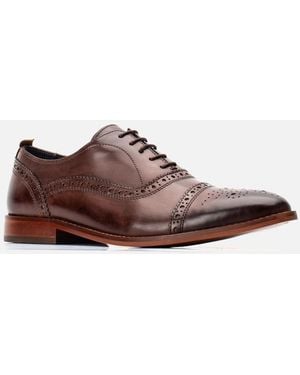 Base London London Cast Washed Brogue Shoe - Brown