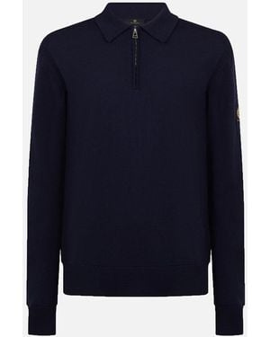 Belstaff Kyle Knitted Polo Polo Shirt Dark Ink - Blue
