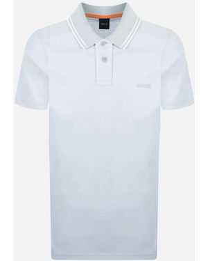 BOSS Boss Relaxed Fit Oxford Piqué New Polo Shirt Light Pastel - White