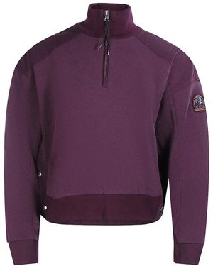Parajumpers Quarter Zip Turtleneck Fleece Sweatshirt - Purple