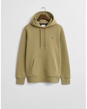 GANT Regular Fit Shield Logo Pullover Hoodie - Green