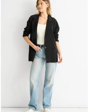 Gini London Oversized Tailored Blazer - Black