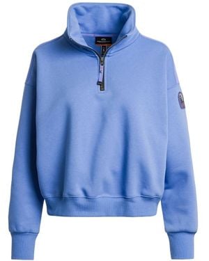 Parajumpers Box Fit Zendaya Cornflower Quarter Zip Sweatshirt - Blue