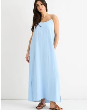 Gini London Strappy Cross Back Airflow Oversized Dress - Blue