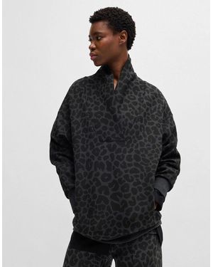 BOSS Naomi X Boss Animal-Print Sweatshirt - Black