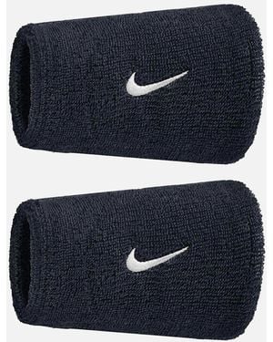 Nike Classic Swoosh Double Wide Wristband (Pack Of 2) - Blue