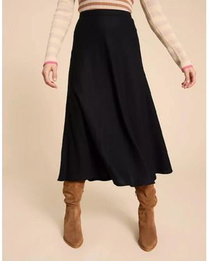 White Stuff Clemence Linen Blend Skirt Pure - Black