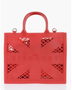 John Richmond Solid Colour Handbag With Adjustable Strap - Red