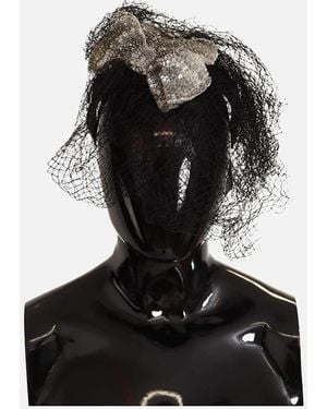 Dolce & Gabbana Studded Sequined Embellished Diadem Fascinator - Black