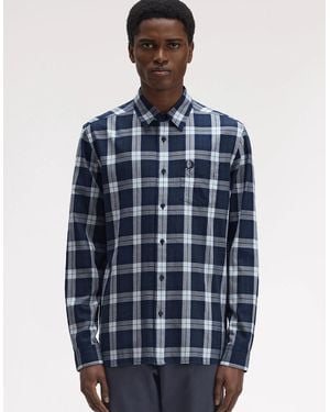 Fred Perry Tartan Twill Shirt - Blue