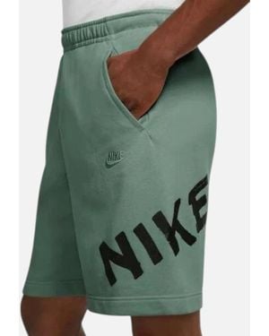 Nike Club Shorts French Terry Cotton Gym Shorts Relaxed Fit Summer Bermuda - Green