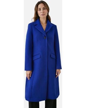 PRINCIPLES Ladies Single-Breasted Tailored Coat - Blue