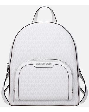 Michael Kors Logo Print Backpack With Adjustable Straps - White
