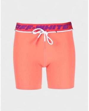 Off-White c/o Virgil Abloh Logo Waistband Track Shorts Coral - Pink